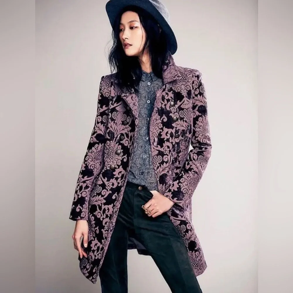 NWOT Free People Downtown Brocade Coat